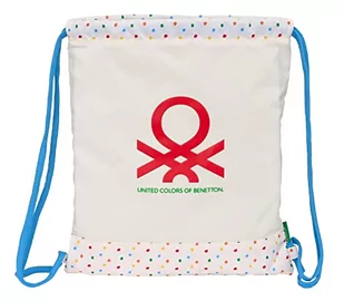 BENETTON Topitos Plecak Big Flat Worek, Plecak, idealny dla dzieci w różnym wieku, wygodny i wszechstronny, jakość i wytrzymałość, 35x40 cm, złamany biały, Złamany biały, Estándar, Casual - Plecaki worki - miniaturka - grafika 1