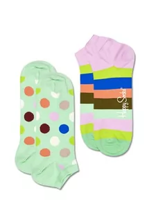 Skarpetki męskie - Happy Socks 2-pak Big Dot Stripe Low Sock skarpety, Multicoloured, 36-40 EU - grafika 1
