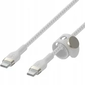 Kable USB - Belkin USB-C USB-C 2.0 Braided Silicone 3m White - miniaturka - grafika 1