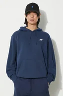 Bluzy męskie - New Balance bluza Sport Essentials męska kolor granatowy z kapturem z aplikacją MT41508NNY - miniaturka - grafika 1