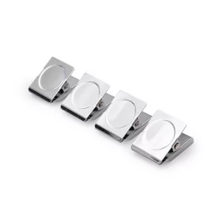 Klipsy magnetyczne srebrne - zestaw 4 magnesów - Akcesoria do tablic - miniaturka - grafika 1