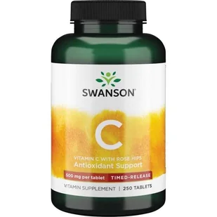 SWANSON Witamina C 500mg z dziką różą o przedłużonym działaniu 250kaps (kwas l-askorbinowy) - suplement diety - Witaminy i minerały - miniaturka - grafika 2