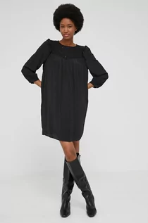 Sukienki - Answear Lab Lab sukienka kolor czarny mini prosta - grafika 1