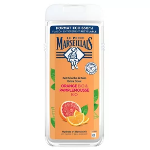 Le Petit Marseillais, Żel pod prysznic bio grejpfrut i bio pomarańcza, 650 ml - Kosmetyki do kąpieli - miniaturka - grafika 1
