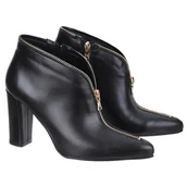 Botki damskie - Botki damskie Simen 6153A CZARNY/ZŁOTY SKÓRA R.37 - miniaturka - grafika 1
