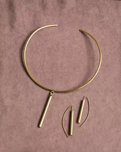 Komplet kolia + kolczyki SIMPLE - Zestawy biżuterii dla kobiet - miniaturka - grafika 1