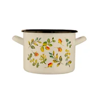 Garnki - Lumarko Lumarko Pąki róż garnek prosty 3,3l śr.18cm wys.14cm krem/c.Brąz 02050021202 Alt - miniaturka - grafika 1