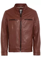 Kurtki męskie - camel active Męska kurtka skórzana 431580/1L21, koniak, 50, koniak, 50 - miniaturka - grafika 1
