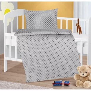 Bellatex Dziecięca pościel bawełniana Agata Gwiazdki szary, 90 x 135 cm, 45 x 60 cm - Pościel dla dzieci - miniaturka - grafika 1