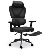 Fotele i krzesła biurowe - Kontrasto Krzesło biurowe czarne fotel KB107 ergonomiczne - miniaturka - grafika 1