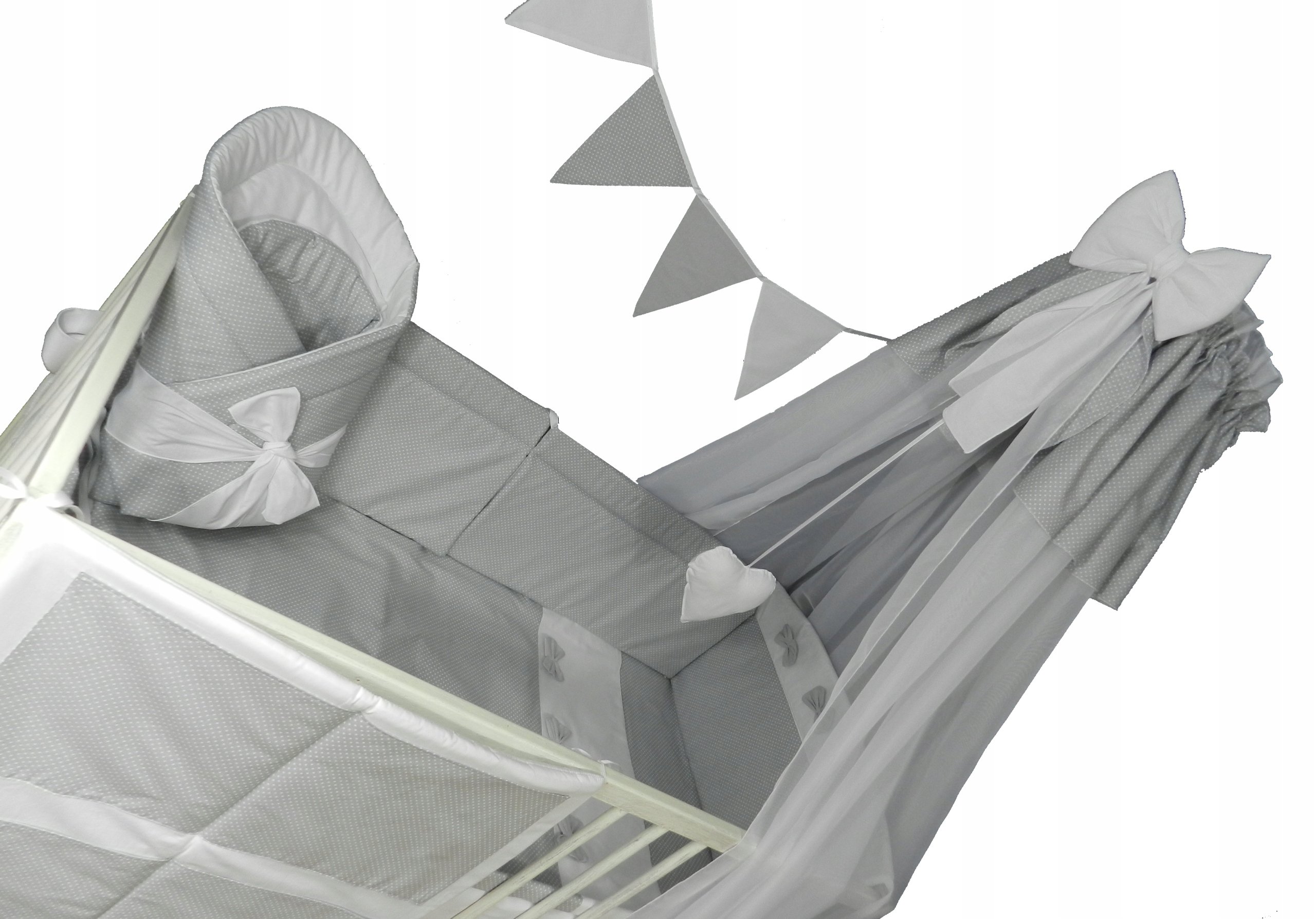 Pościel Do Łóżeczka 120x60 Zestaw 7EL. Ochraniacz Pościel Baldachim Rożek