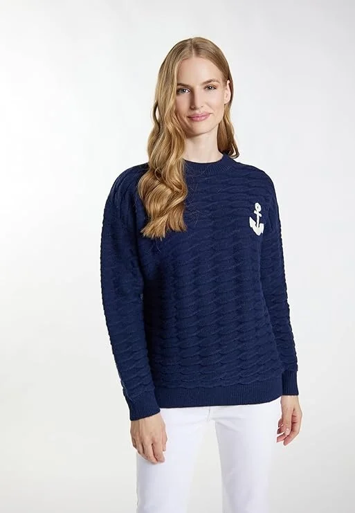 DREIMASTER SWETER DAMSKI GRANATOWY KLASYCZNY M/L 1JMD
