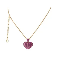 Naszyjniki - Naszyjnik z sercem zdobionym kryształkami (C8549AU) - miniaturka - grafika 1