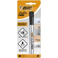Markery permanentne - BIC Marker permanentny Ultra-Resistant Marking PRO czarny okrągły metalowy w blistrze 8137 - miniaturka - grafika 1