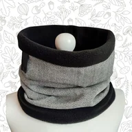 Apaszki i szaliki męskie - Komin męski biały i czarny - jodełka - miniaturka - grafika 1