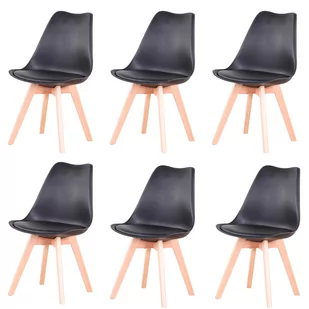 AliExpress 6 sztuk/zestaw Nordic średniowieczne krzesła do jadalni PU wyściełane siedzenia z drewna bukowego - Krzesła - miniaturka - grafika 1