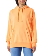 Bluzy damskie - Champion Damska bluza z kapturem Legacy American Classics Powerblend Terry Tape Logo Oversize, pomarańczowy, S - miniaturka - grafika 1