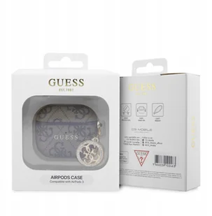 Guess 4G Script Pc/Pu Charm Case For Airpods Pro 3 Brązowe - Akcesoria do słuchawek - miniaturka - grafika 1