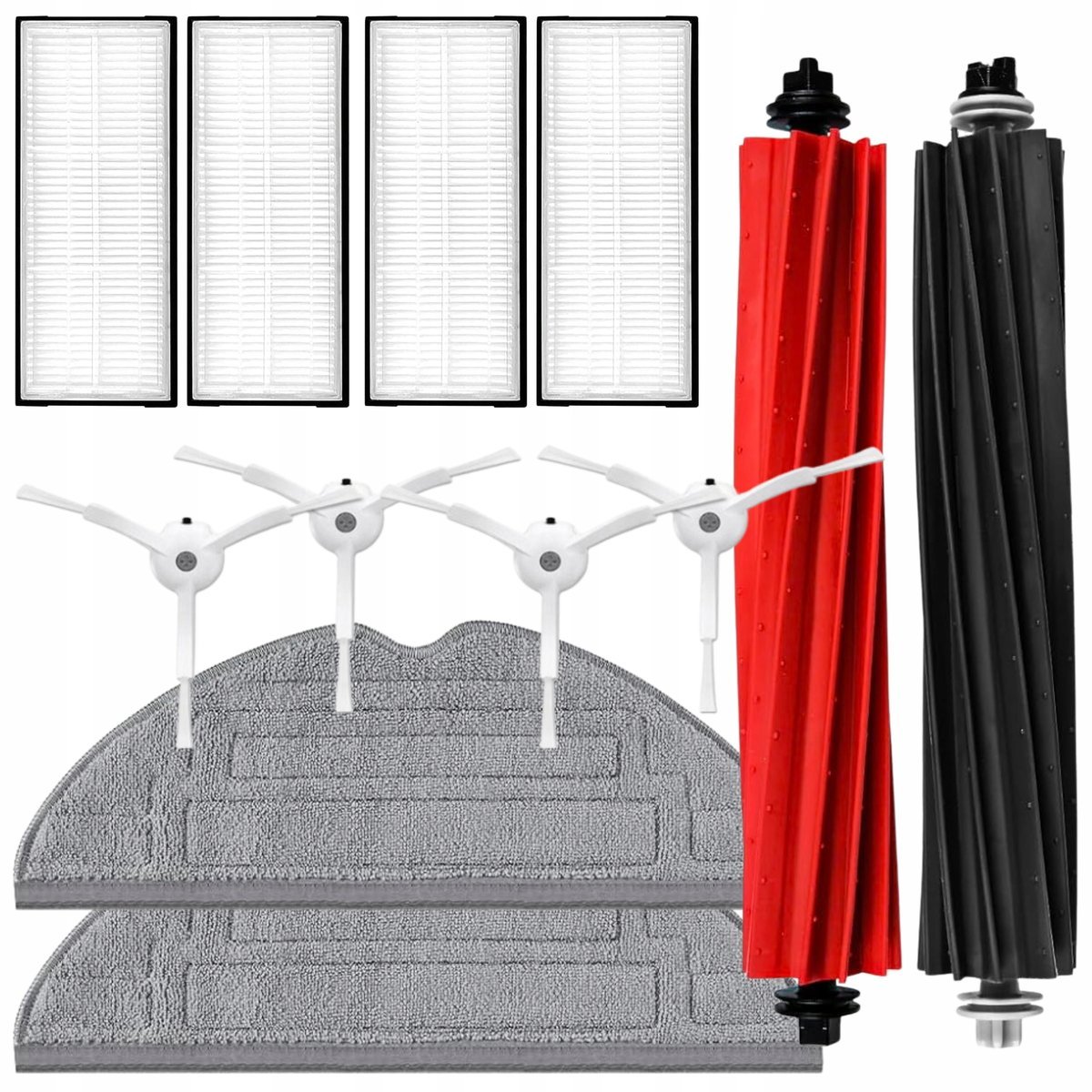 Szczotki filtry mopy do RoboRock S8 S8 MAX S8 ULTRA zestaw12szt biały