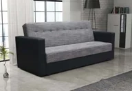 Sofy i kanapy - Nowoczesna sofa rozkładana MALIN, szara + czarna skóra ekologiczna - miniaturka - grafika 1