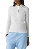Koszulki i topy damskie - Lacoste Damska koszulka polo Slim Fit z długim rękawem, Mąka, 30 - miniaturka - grafika 1