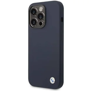 Etui BMW BMHMP14LSILNA iPhone 14 Pro 6,1" granatowy/navy Silicone Metal Logo MagSafe - Etui i futerały do telefonów - miniaturka - grafika 2
