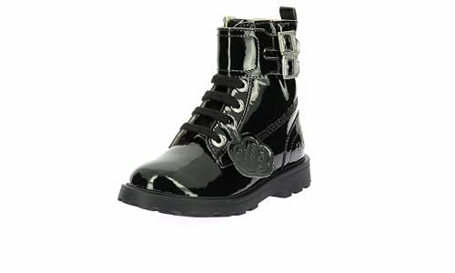 Kickers Chłopiec Dziewczynka Blush Botki, 24 EU, Błyszcząca czerń, 24 EU