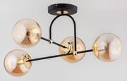 Lampy sufitowe - Alersy lampa sufitowa 4xE14 czarna/złota 63191 - miniaturka - grafika 1