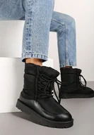 Śniegowce damskie - Czarne Śniegowce z Regulowanym Sznurowaniem Vortilda - miniaturka - grafika 1