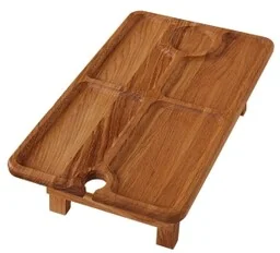 Deska dębowa taca z nóżkami prostokątna 4-komorowa - Tace i patery Deska dębowa taca z nóżkami prostokątna 4-komorowa - Tace i patery - miniaturka - grafika 1