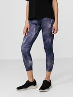 Spodnie sportowe damskie - 4F Legginsy funkcyjne ze wzorem - miniaturka - grafika 1