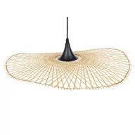 Lampy sufitowe - Beliani Lampa wisząca Lampa wisząca bambusowa 60 cm jasne drewno FLOYD 242826 - miniaturka - grafika 1