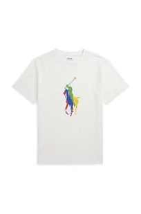 Polo Ralph Lauren t-shirt bawełniany dziecięcy kolor biały z nadrukiem - Koszulki dla chłopców - miniaturka - grafika 1