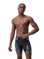 Kąpielówki męskie - Speedo Kąpielówki "Eco+ Compression" w kolorze czarno-szaro-błękitnym - miniaturka - grafika 1