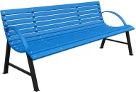 Ławki ogrodowe - Elior Niebieska ławka ogrodowa z podłokietnikami 120 cm - Alexis - miniaturka - grafika 1