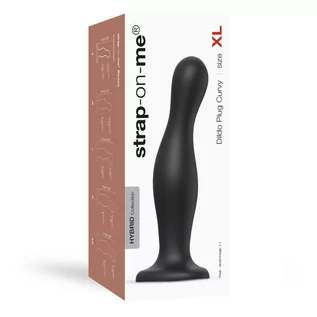 Korki analne - DILDO PLUG CURVY BLACK - XL - grafika 1