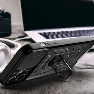 Hybrid Armor Camshield etui Motorola Moto G62 5G pancerny pokrowiec z osłoną na aparat czarne - Etui i futerały do telefonów - miniaturka - grafika 5