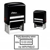 Datowniki - Pieczątka datownik z tekstem S - 827 D SHINY 50x30 mm zmienna data - miniaturka - grafika 1