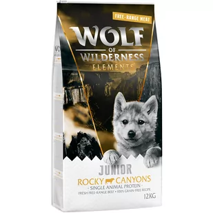 Wolf of Wilderness Junior "Rocky Canyons", wołowina z wolnego wybiegu - bez zbóż - 12 kg - Sucha karma dla psów - miniaturka - grafika 1