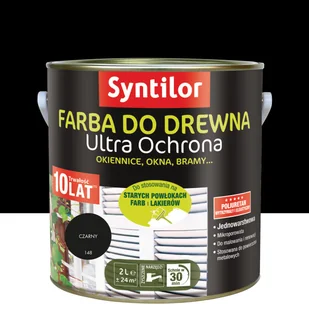Farba do drewna Ultra ochrona 2 l Czarny Syntilor 3239911636627 - Farby olejne i specjalne - miniaturka - grafika 1