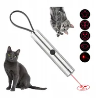 Zabawki dla kotów - WSKAŹNIK LASEROWY LASER DLA KOTA ZABAWKA Baterie WYŚWIETLA RÓŻNE WZORY - miniaturka - grafika 1