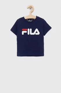Koszulki i topy damskie - Fila t-shirt bawełniany dziecięcy kolor granatowy z nadrukiem - grafika 1