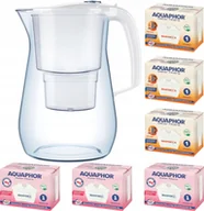 Dzbanki filtrujące - Dzbanek filtrujący Aquaphor Onyx 4,2 l + 6 wkładów 3Mg +3H, biały - miniaturka - grafika 1