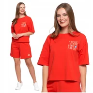 Bluzki damskie - Luźny T-SHIRT DAMSKI Koszulka Bawełniana Bluzka z Krótkim Rękawem MORAJ L - miniaturka - grafika 1