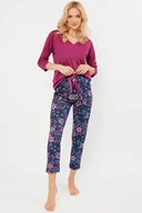 Piżamy damskie - Italian Fashion Folk r.3/4 sp.7/8 Nocna piżama, jeżyna/druk - miniaturka - grafika 1