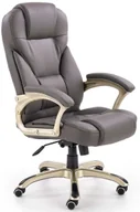 Krzesełka i taborety dla dzieci - Popielaty Biurowy Skórzany Fotel Obrotowy Regulowany C0-D30 - miniaturka - grafika 1