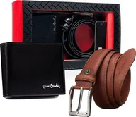 Paski - Pierre Cardin Zestaw prezentowy: skórzany portfel i pasek męski - miniaturka - grafika 1