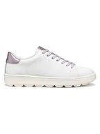 Trampki damskie - Geox Skórzane sneakersy "Spherica Ecub" w kolorze biało-fioletowym - miniaturka - grafika 1