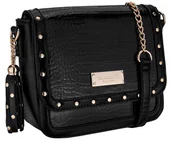 Torebki damskie - TOREBKA CZARNA LISTONOSZKA MONNARI DŻETY ZAWIESZKA - miniaturka - grafika 1