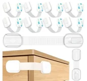 Zabezpieczenia dla dzieci - Zabezpieczenia regulowane szafek blokady mebli szuflad 6 sztuk - miniaturka - grafika 1